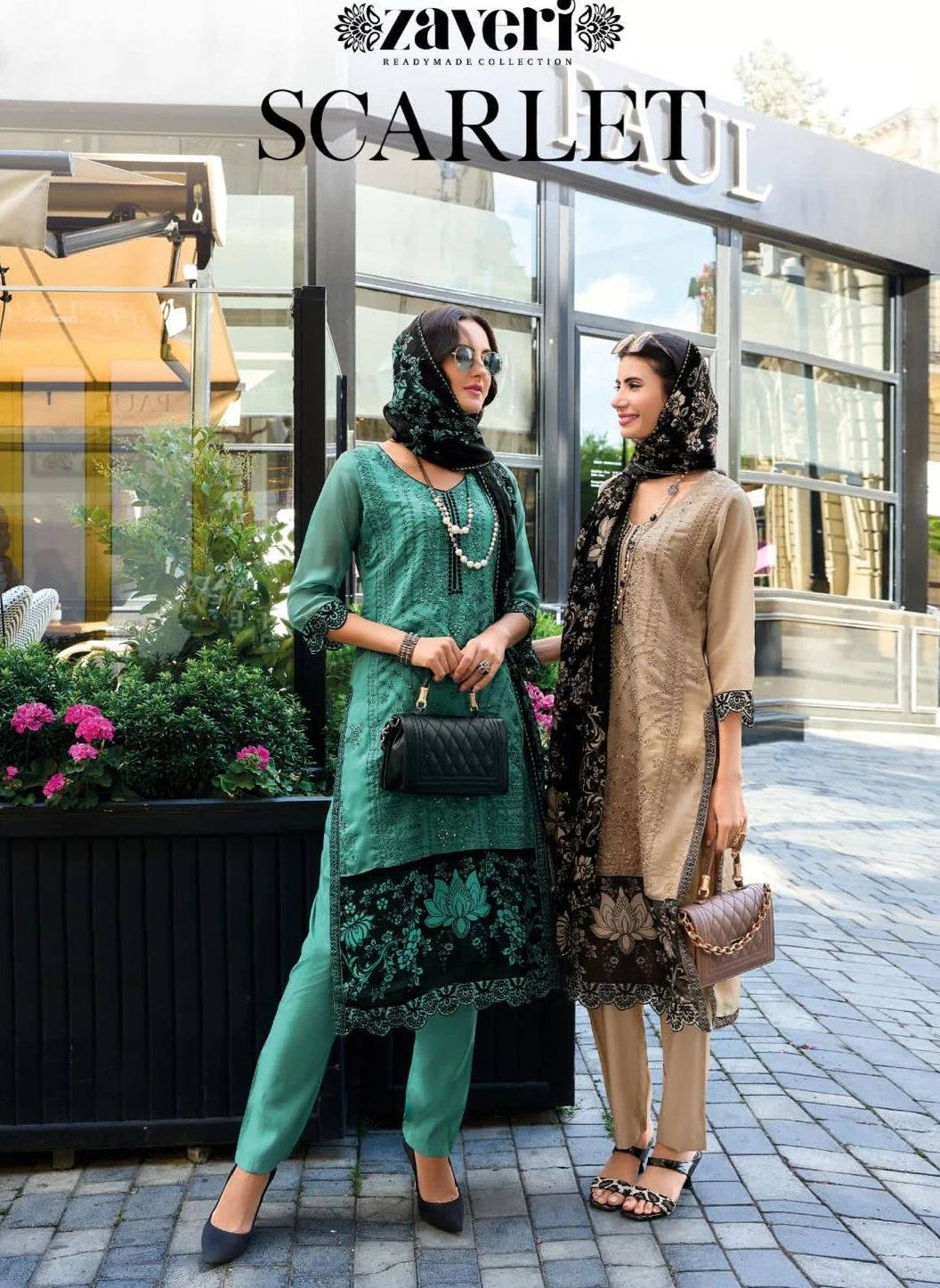 Zaveri Scarlet Soft Organza Wholesale Fancy Readymade Salwar Suit Catalog